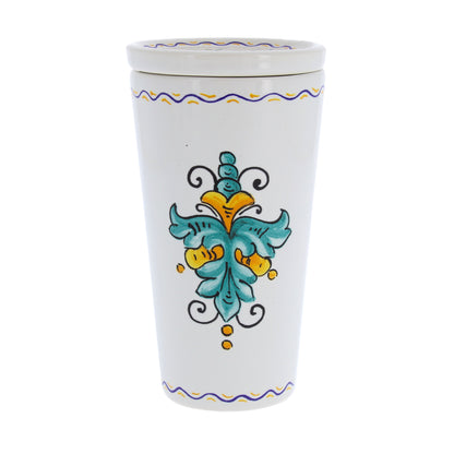 Bicchiere in ceramica completo di coperchio