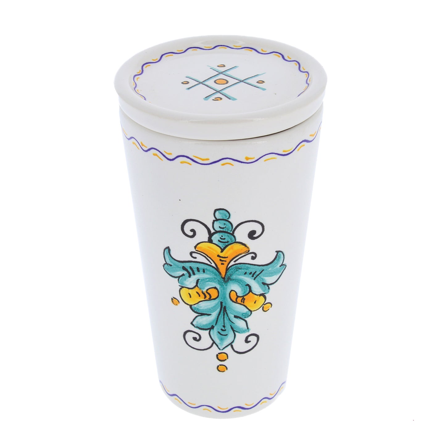 Bicchiere in ceramica completo di coperchio