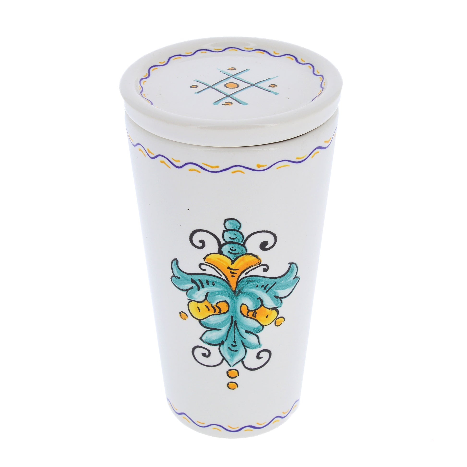 Bicchiere in ceramica completo di coperchio