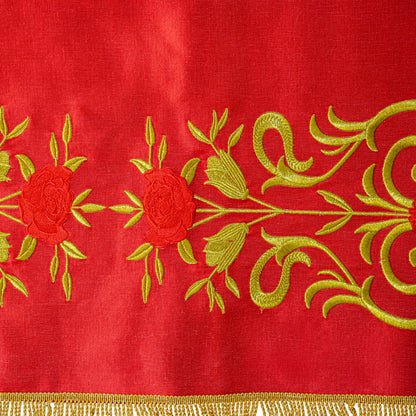 Tovaglia da altare in raso di cotone con ricamo Spirito Santo. Dimensioni 250x150