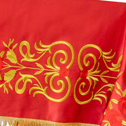 Tovaglia da altare in raso di cotone con ricamo Spirito Santo. Dimensioni 250x150