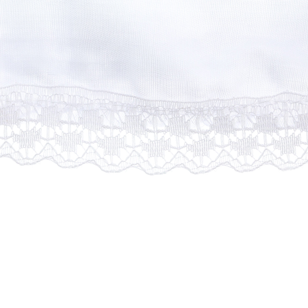Vestina battesimale ricamata con fonte battesimale – Idea regalo per Battesimo – 35×35 cm