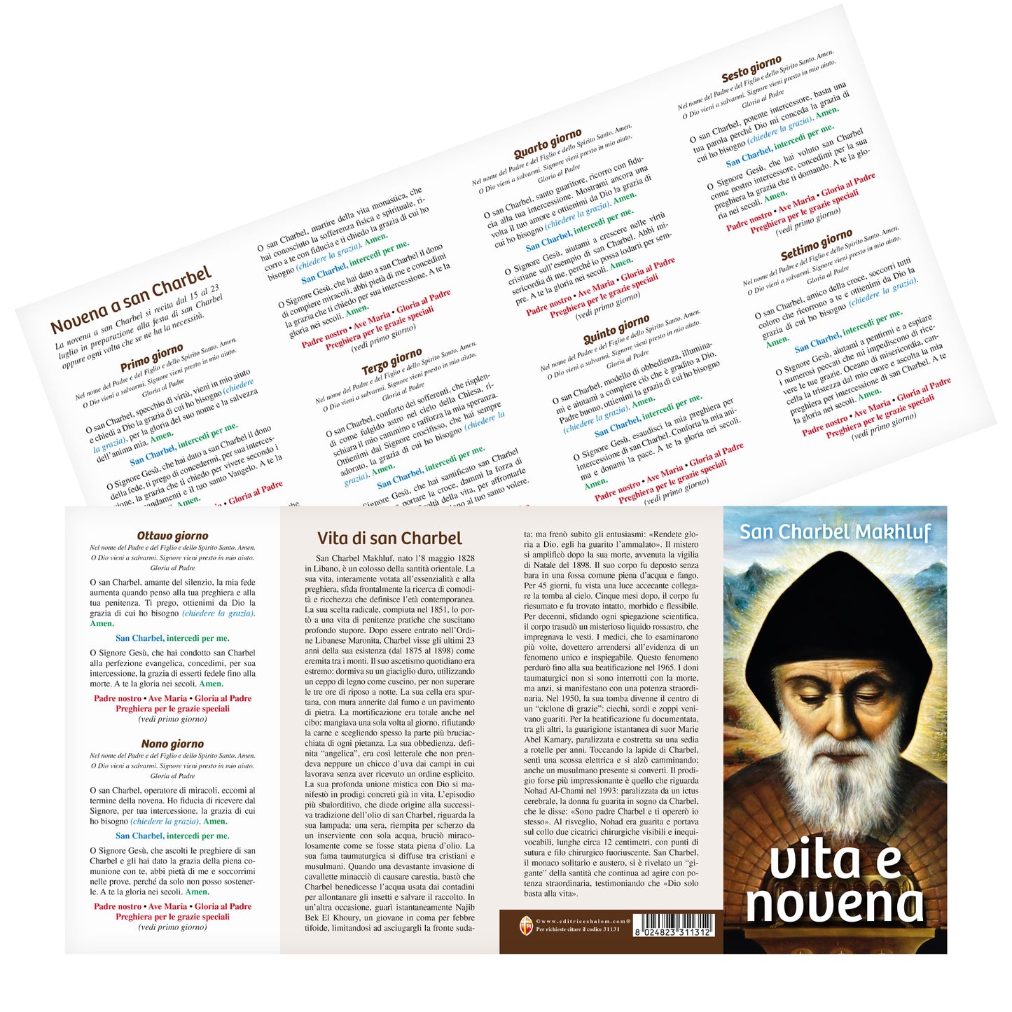 Pieghevole "Vita e Novena" San Charbel Makhluf