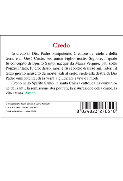 Cartolina Dio Padre (Dawid) Retro preghiera del Credo